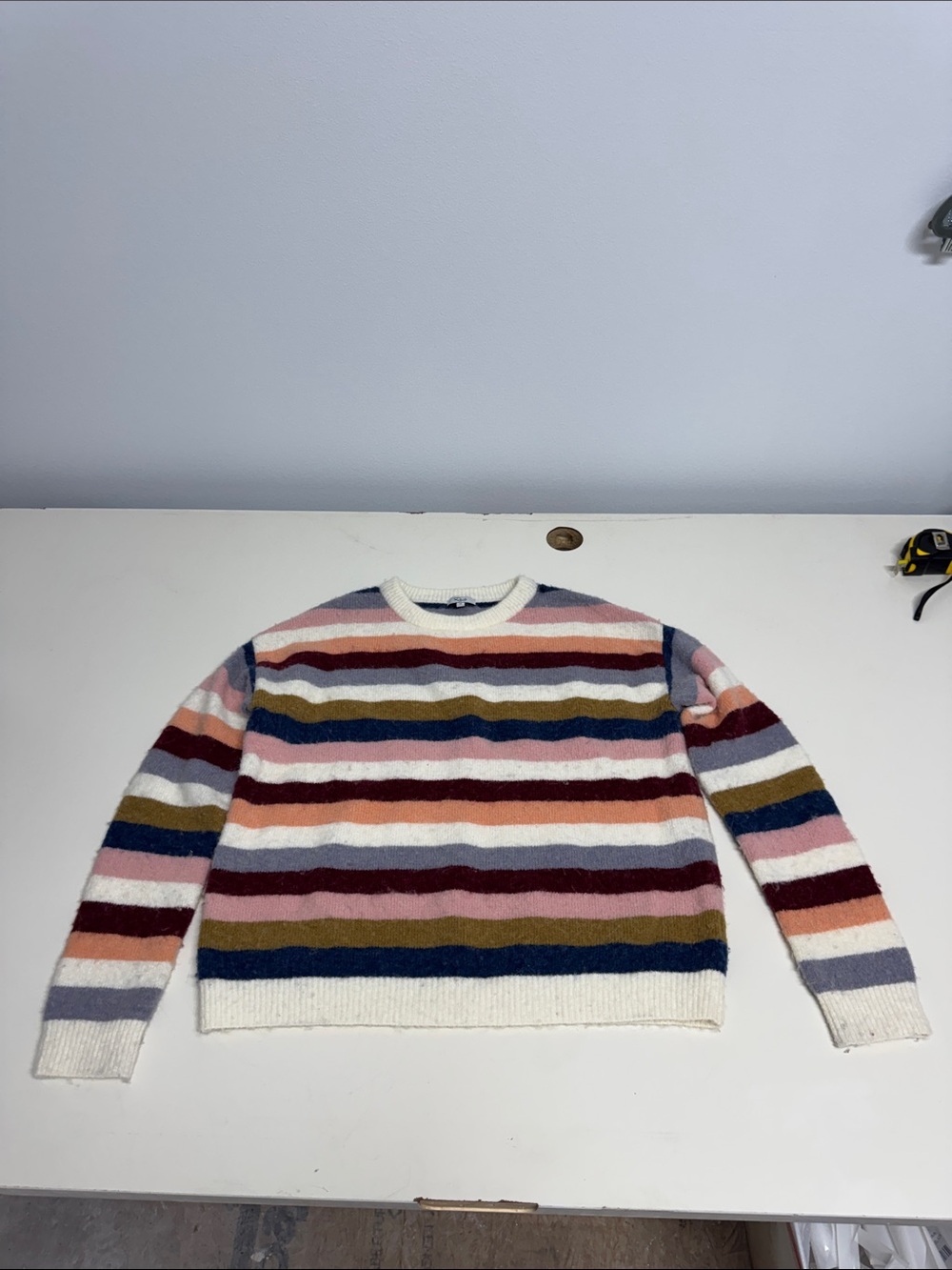 Rails Women’s Striped Crewneck Sweater in White, Pink, Blue, Burgundy, Olive